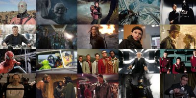 A collage of different popular film franchises